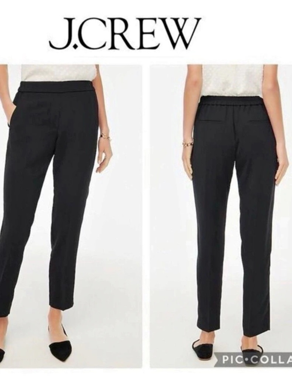 J.Crew Jamie pant Pull-on easy pant in matte crepe Black Pants Size 22